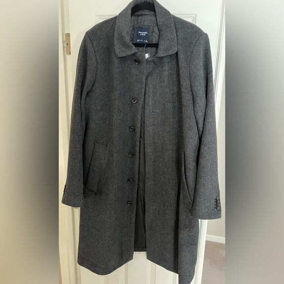 Abercrombie & Fitch Men’s Long Wool-Blend Overcoat XL - Picture 1 of 9